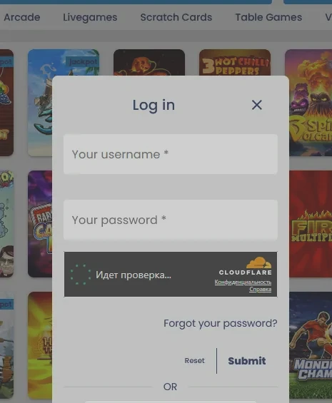 Onlyspins casino login screen for Australian players